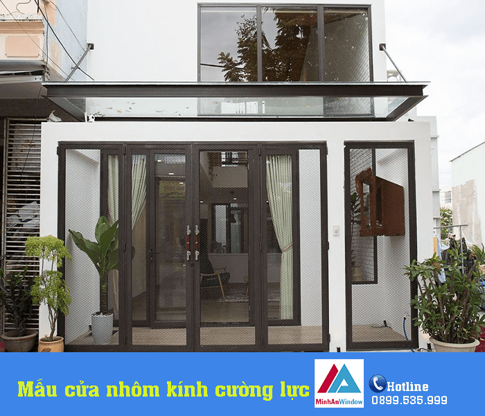 Thi công, làm cửa nhôm kính tại tuyên quang với giá tốt nhất 9 Mẫu cửa đi nhôm kính mở quay Minh An Window lắp đặt cho khách hàng tại Tuyên Quang