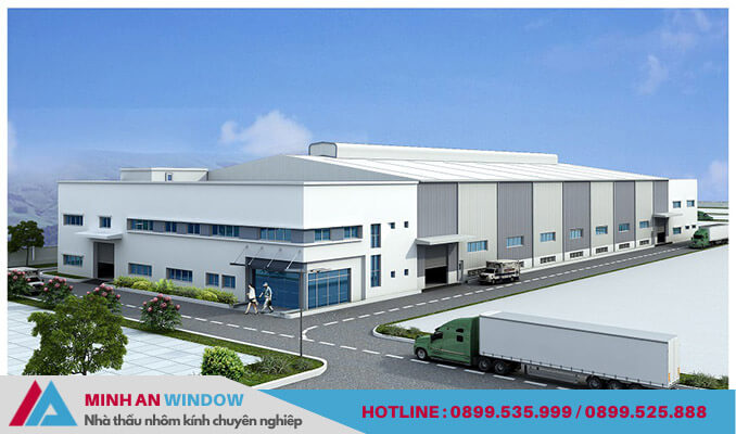Các công trình trình nhà máy tại KCN sử dụng Cửa sổ nhôm Xingfa - Minh An Window đã thi công