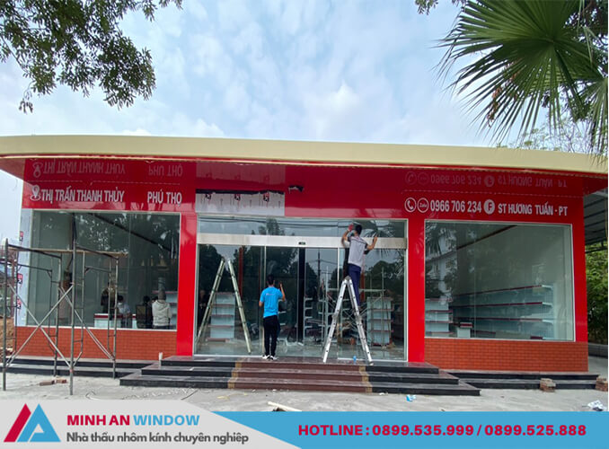 Mẫu cửa tự động Hàn Quốc - Minh An Window lắp đặt cho khách hàng tại Phú Thọ