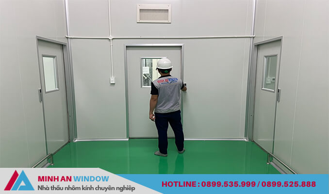 Mẫu cửa tự động phòng sạch Minh An Window lắp đặt tại các nhà máy Mẫu cửa tự động phòng sạch Minh An Window lắp đặt tại các nhà máy