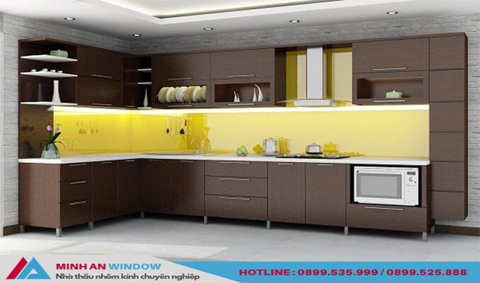Mẫu kính ốp bếp Minh An Window lắp đặt cho nhà chung cư Mẫu kính ốp bếp Minh An Window lắp đặt cho nhà chung cư