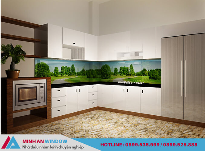 Mẫu kính màu ốp bếp - Minh An Window lắp đặt Mẫu kính màu ốp bếp - Minh An Window lắp đặt