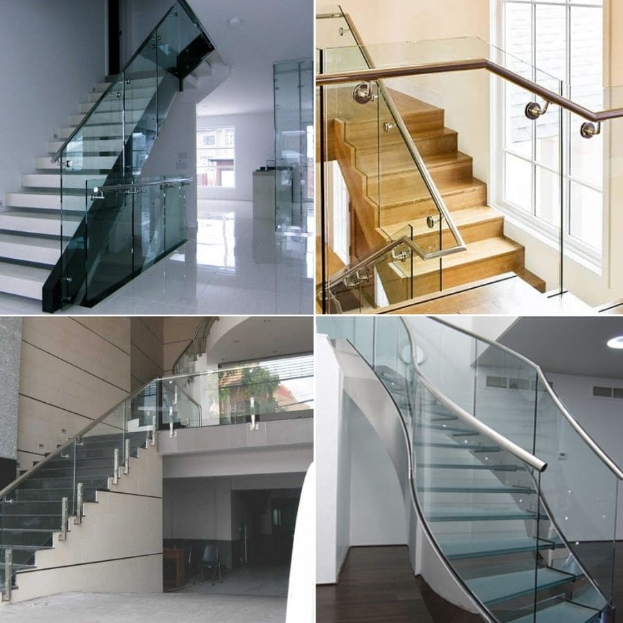 Lan can kính inox đẹp