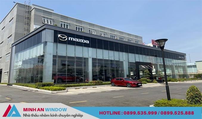 Showroom ô tô Mazda do Minh An Window lắp đặt vách mặt dựng
