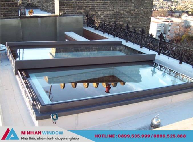 Mẫu mái kính thông tầng tự động chất lượng cao Mẫu mái kính thông tầng tự động chất lượng cao