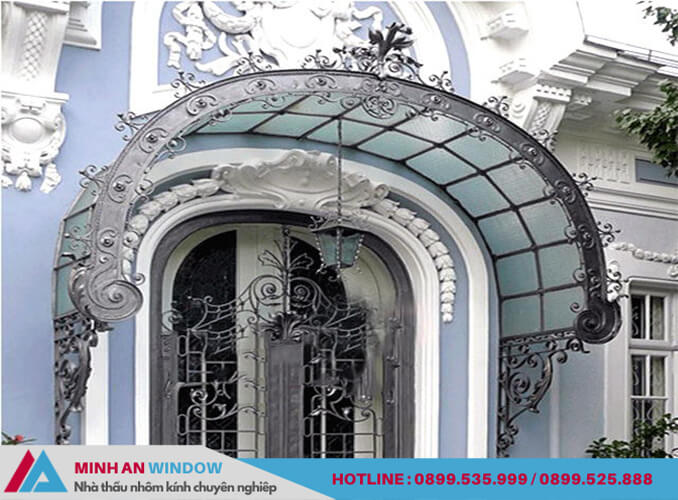 Mẫu mái kính uốn cong nghệ thuật - Minh An Window thiết kế và lắp đặt cho nhà biệt thự