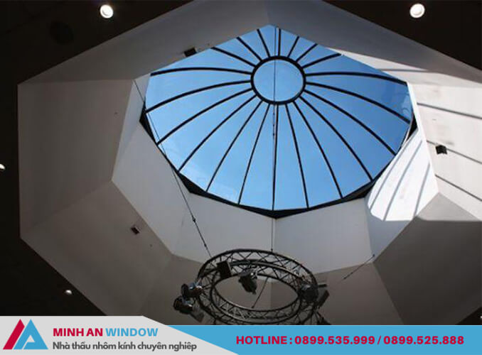 Mẫu mái vòm kính giếng trời - Minh An Windwo thiết kế và lắp đặt