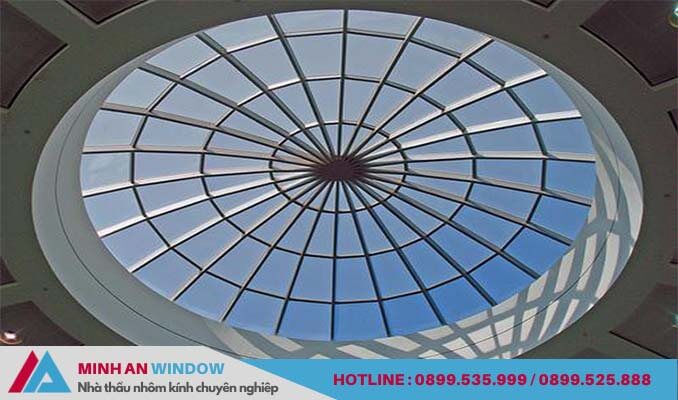 Mẫu mái vòm kính giếng trời chất lượng cao - Minh An Window thiết kế và lắp đặt