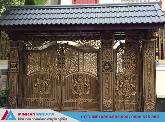 Mẫu cửa cổng tự động - Minh An Window lắp đặt cho khách hàng tại quận Đống Đa (Hà Nội)