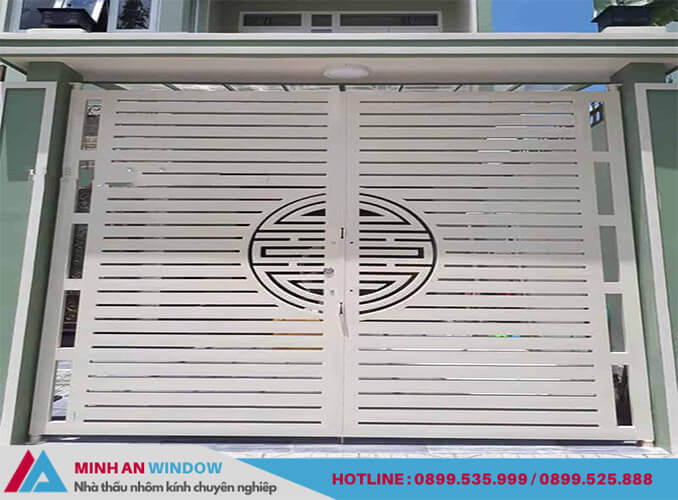 Mẫu cửa cổng tự động - Minh An Window lắp đặt cho khách hàng tại quận Thanh Xuân (Hà Nội)