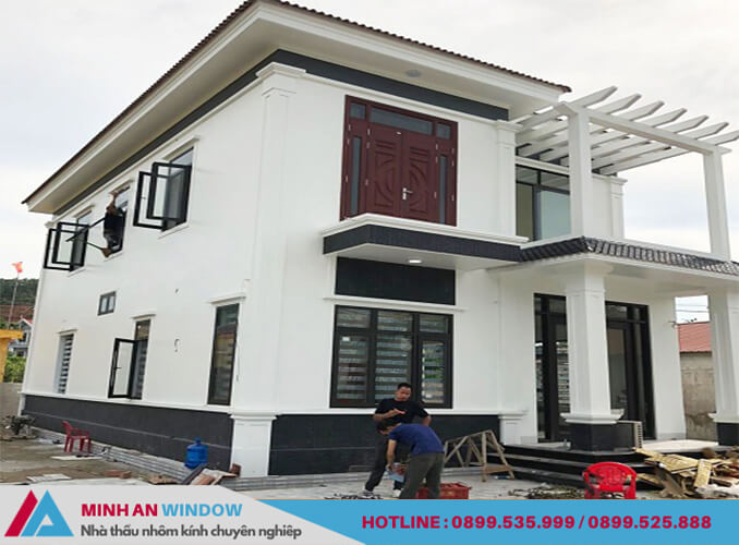 Minh An Window lắp đặt cửa đi và cửa sổ kính cường lực cho công trình nhà ở tại huyện Ứng Hòa (Hà Nội)