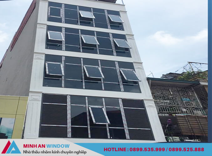 Công trình nhà ở tại huyện Hoài Đức (Hà Nội) - Minh An Window lắp đặt vách mặt dựng và cửa sổ nhôm kính 1 cánh