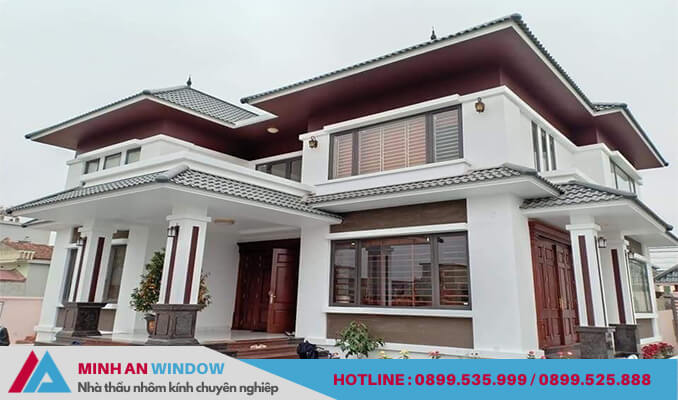 Công trình nhà ở tại quận Long Biên - Minh An Window lắp đặt cửa sổ nhôm kính kết hợp với khung bảo vệ an toàn