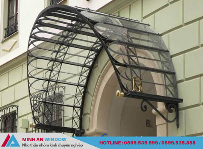 Mái kính uốn cong nghệ thuật - Minh An Window lắp đặt cho công trình nhà biệt thự