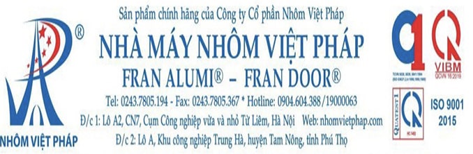 Tem nhôm việt pháp luôn được in trên bề mặt các thanh profile nhôm Việt Pháp