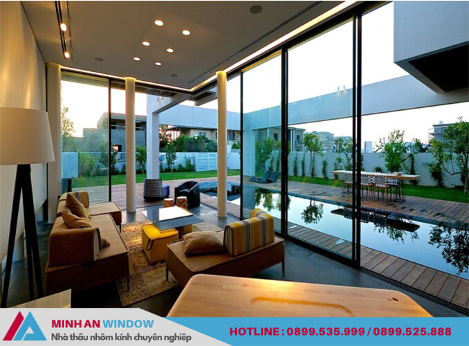 Mẫu vách kính khung sắt - Minh An Window lắp đặt cho khu nghỉ dưỡng Mẫu vách kính khung sắt - Minh An Window lắp đặt cho khu nghỉ dưỡng