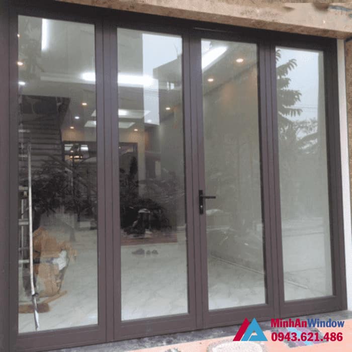 Lắp đặt cửa nhôm kính quận hoàng mai - hà nội 3 Cửa nhôm kính 4 cánh do Minh An Window thiết kế và lắp đặt