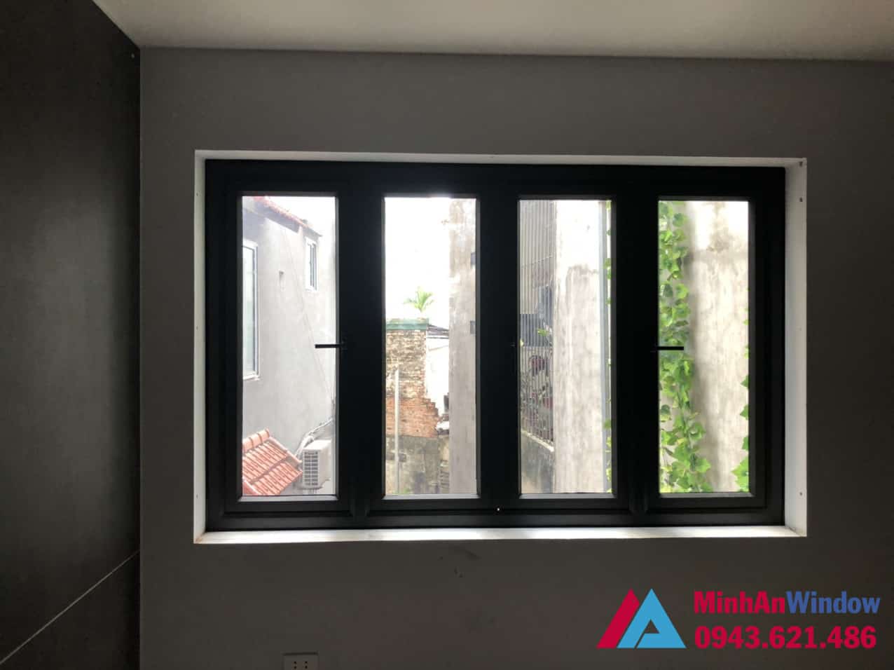 Lắp đặt cửa nhôm kính quận hoàng mai - hà nội 2 Mẫu cửa sổ nhôm kính 4 cánh do Minh An Window lắp đặt và thi công