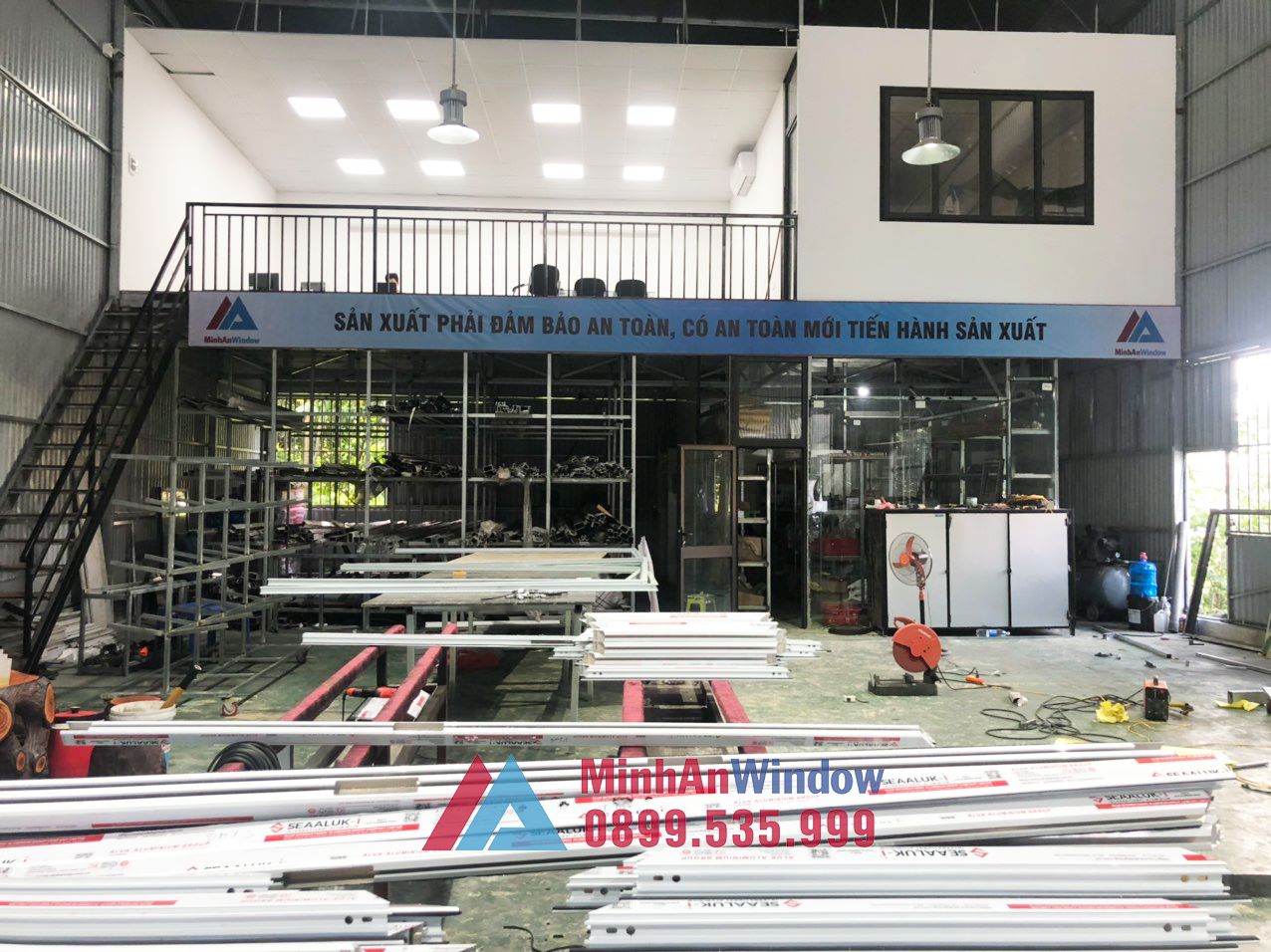Xưởng sản xuất cửa nhôm kính của Minh An Window 