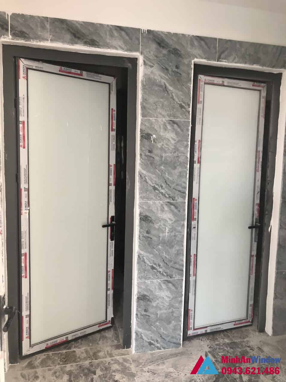 Lắp đặt cửa nhôm kính tại huyện đông anh - hà nội 4 Mẫu cửa đi nhôm kính 1 cánh tại huyện Đông Anh do Minh An Window lắp đặt