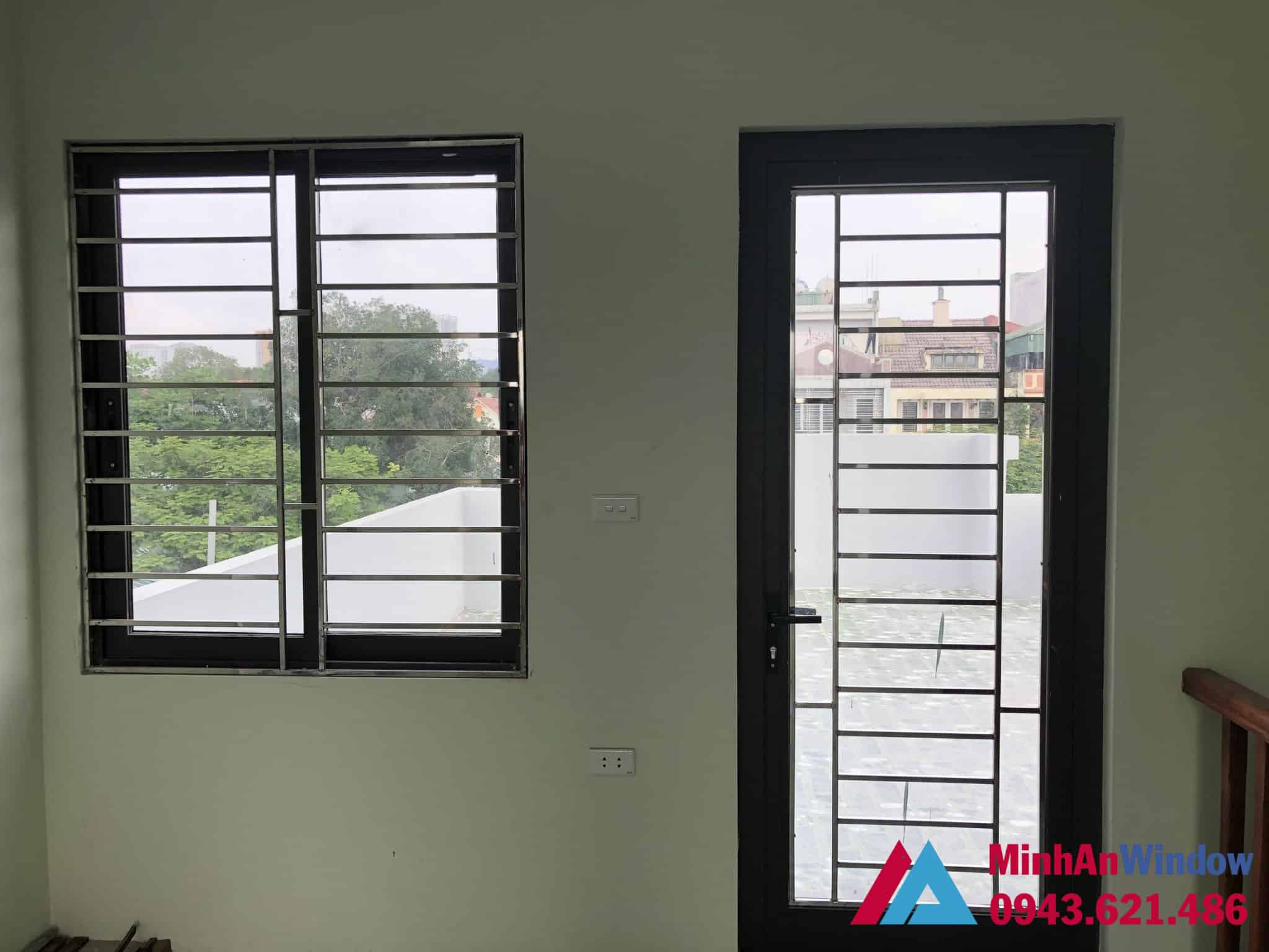 Mẫu cửa sổ và cửa đi nhôm kính Minh An Window lắp đặt tại huyện Mê Linh - Hà Nội