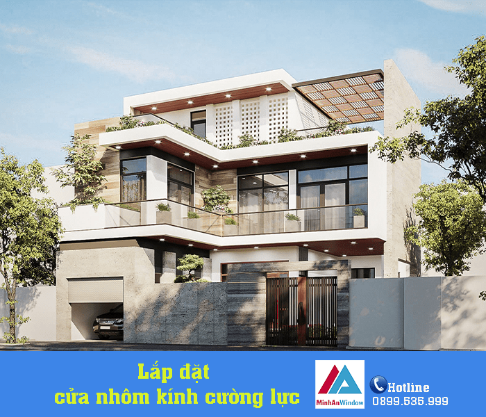 Minh An Window lắp đặt cửa nhôm kính nhà biệt thự tại quận Hà Đông