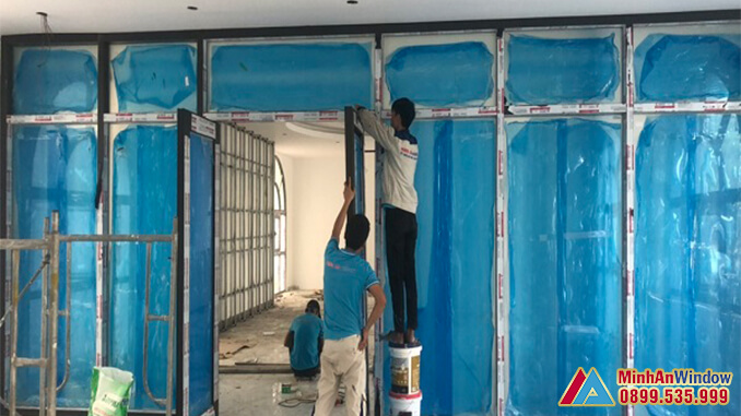 Cửa nhôm kính tại KCN Hoàn Sơn do Minh An Window là đơn vị trực tiếp lắp đặt