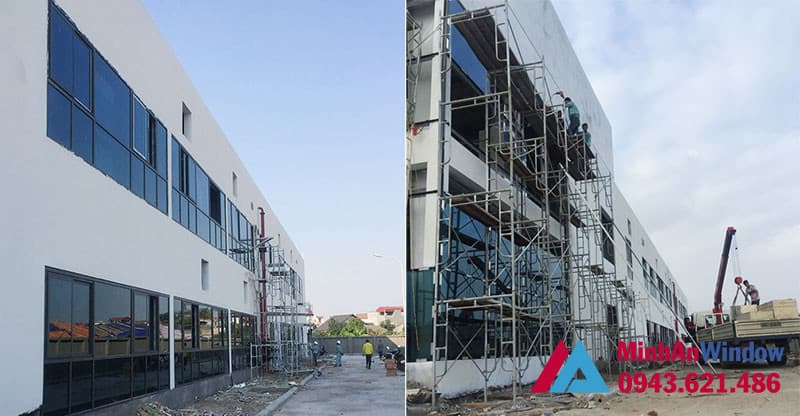 Minh An Window thi công cửa nhôm kính tại cụm CN Ninh Hiệp - Hà Nội