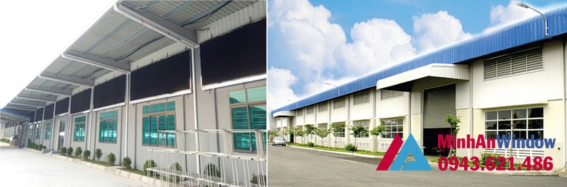 Công trình cửa nhôm kính tại cụm CN Nguyên Khê - Hà Nội do Minh An Window thi công