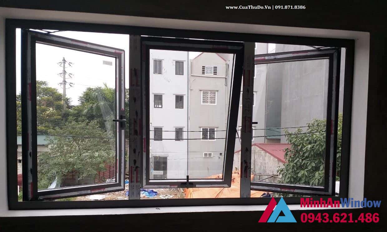 Mẫu cửa sổ nhôm kính 3 cánh Minh An Window lắp đặt tại KCN Quang Minh