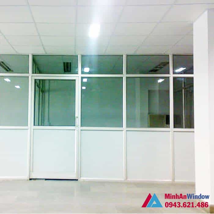 Mẫu cưa vách nhôm kính tại cụm CN quận Hai Bà Trưng do Minh An Window lắp đặt