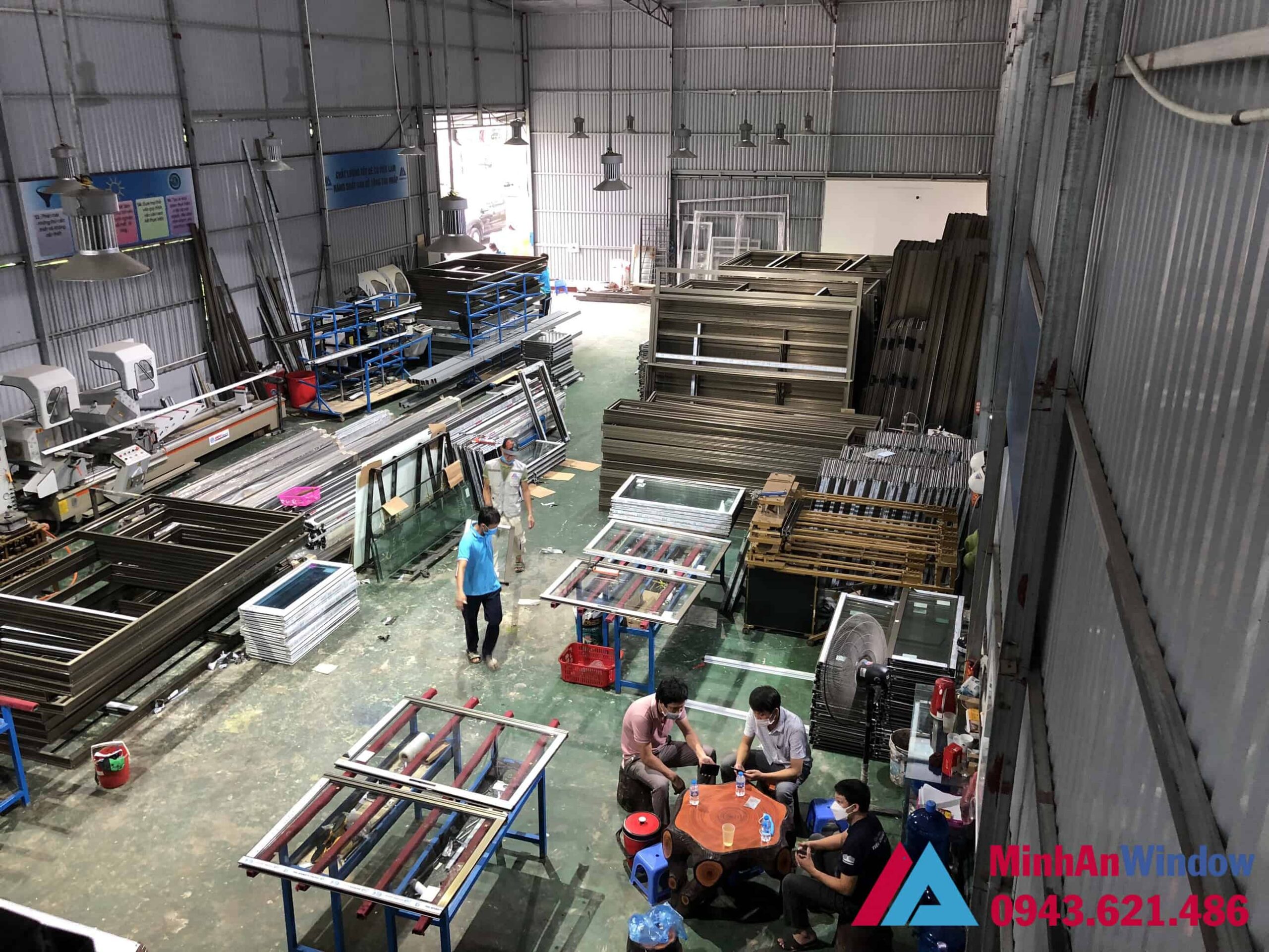 Xưởng sản xuất cửa nhôm kính nhà xưởng của Minh An Window