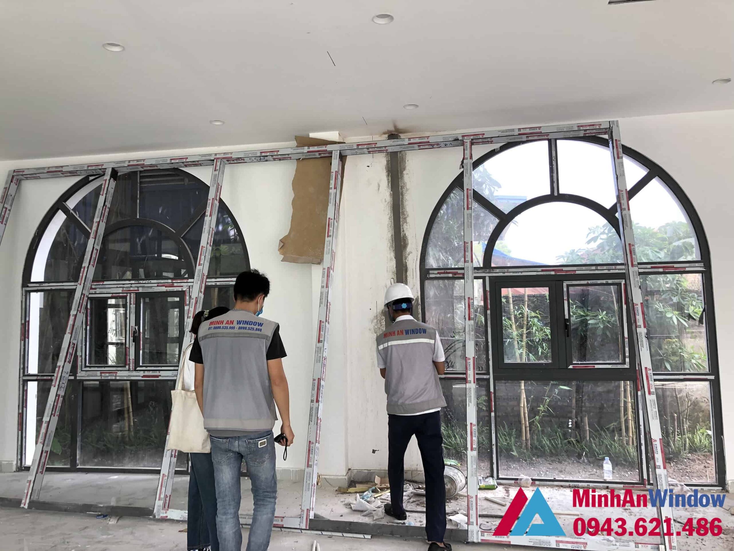 Mẫu cửa nhôm kính Minh An Window lắp đặt tại cụm CN Ninh Hiệp - Hà Nội