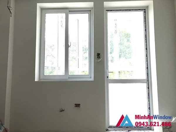 Mẫu cửa đi và cửa sổ nhôm kính Minh An Window lắp đặt cho khách hàng tại Sóc Sơn