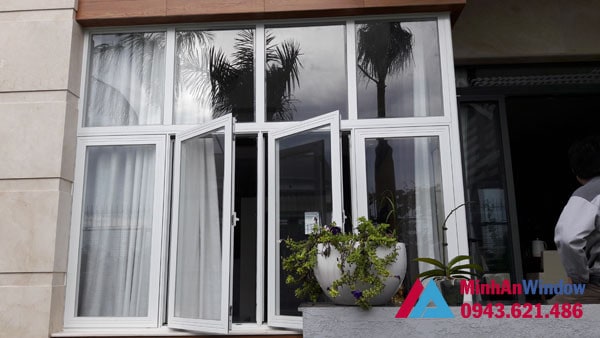 Mẫu cửa sổ nhôm kính màu trắng Minh An Window lắp đặt cho khách hàng tại huyện Mỹ Đức