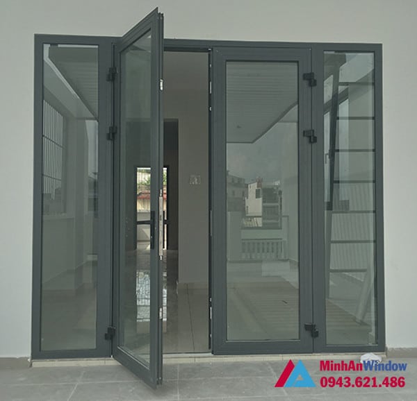 Mẫu cửa nhôm kính mở quay Minh An Window lắp đặt tại KCN Thăng Long - Hà Nội