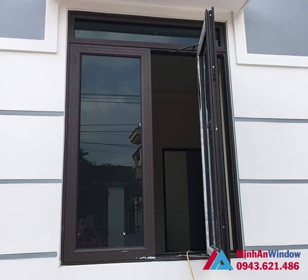 Mẫu cửa sổ nhôm kính mở quay Minh An Window lắp đặt tại KCN Bắc Thường Tín