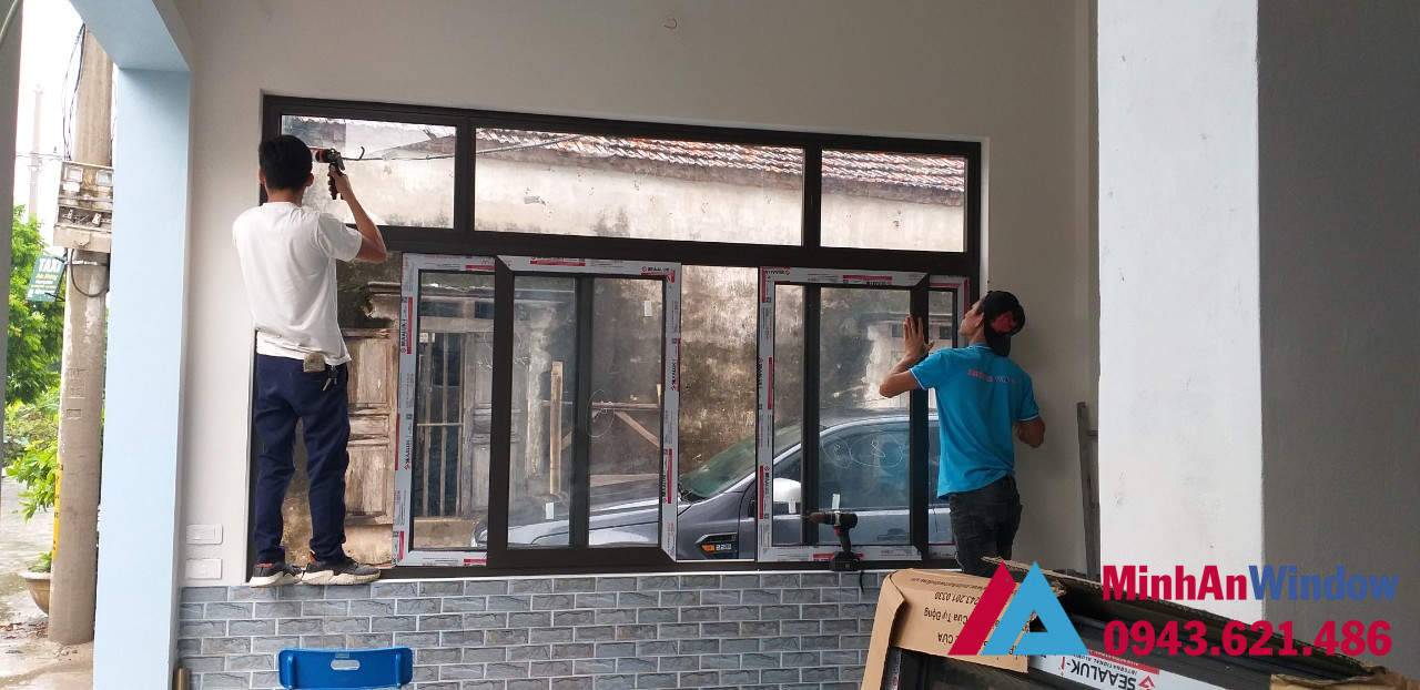 Mẫu cửa sổ nhôm kính nhiều cánh Minh An Window lắp đặt tại KCN Quang Minh
