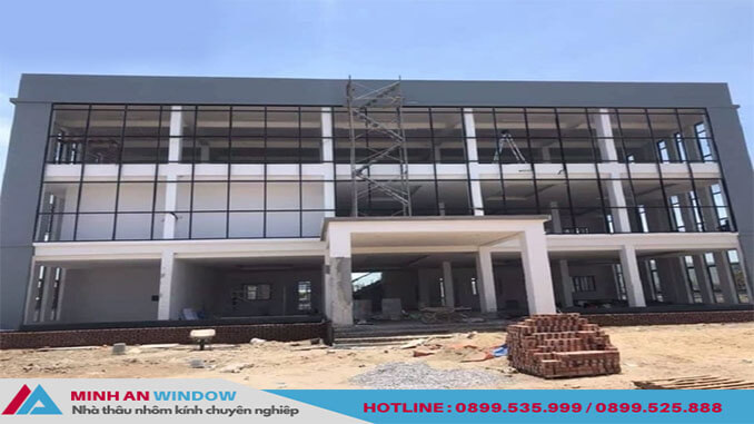 Dự án lắp đặt các hạng mục nhôm kính, Vách mặt dựng tòa nhà văn phòng tại Lam Sơn - Thanh Hóa