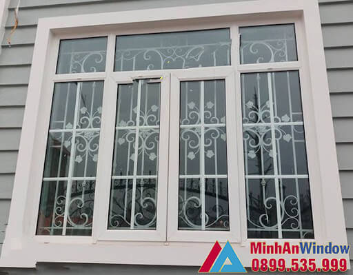 Mẫu cửa sổ nhôm kính sử dụng nan trang trí hiện đại