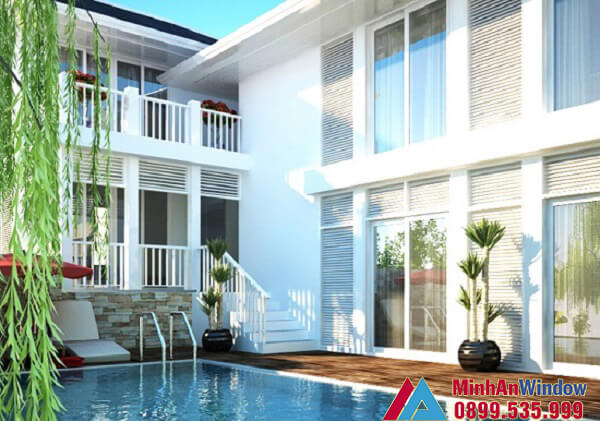 Công trình nhôm kính nhà biệt thự do Minh An Window lắp đặt