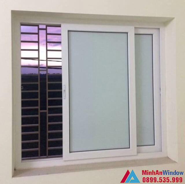 Mẫu cửa nhôm kính mờ đẩy ngang do Minh An Window lắp đặt
