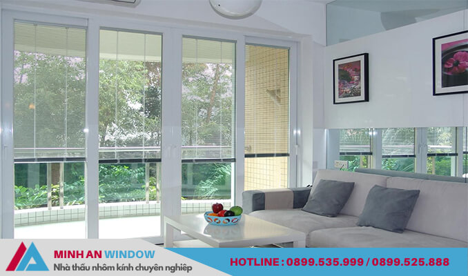 Mẫu cửa kính phòng khách do Minh An Window thiết kế và thi công