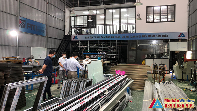 Nhà xưởng sản xuất nhôm kính của Minh An Window