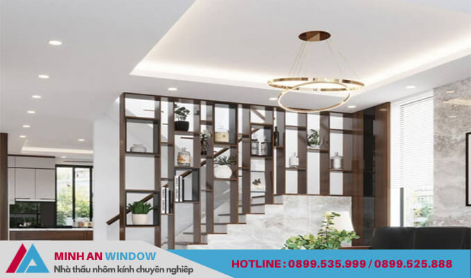 Mẫu thiết kế vách ngăn cầu thang Minh An Window