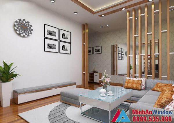 Thiết kế phong thủy vách ngăn phòng khách với phòng ngủ
