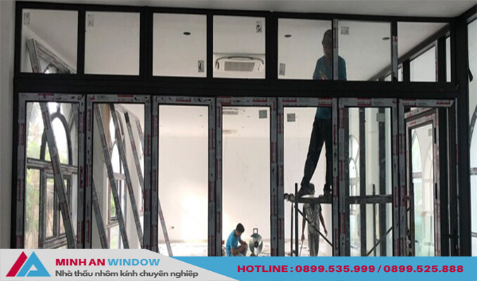Các trình lắp đặt Cửa nhôm kính tại KCN Qué Võ, Bắc Ninh - Minh An Window đã thi công