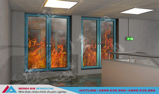 Mẫu Cửa nhôm kính cường lực chống cháy cao cấp cho các văn phòng