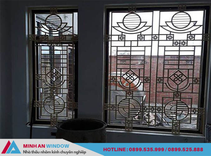 Mẫu khung bảo vệ cửa sổ inox - Minh An Window thiết kế và lắp đặt cho phòng ngủ