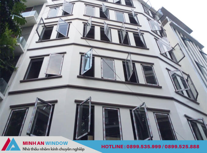Công trình nhà cao tầng sử dụng cửa sổ nhôm Xingfa 1 cánh - Minh An Window thiết kế và thi công